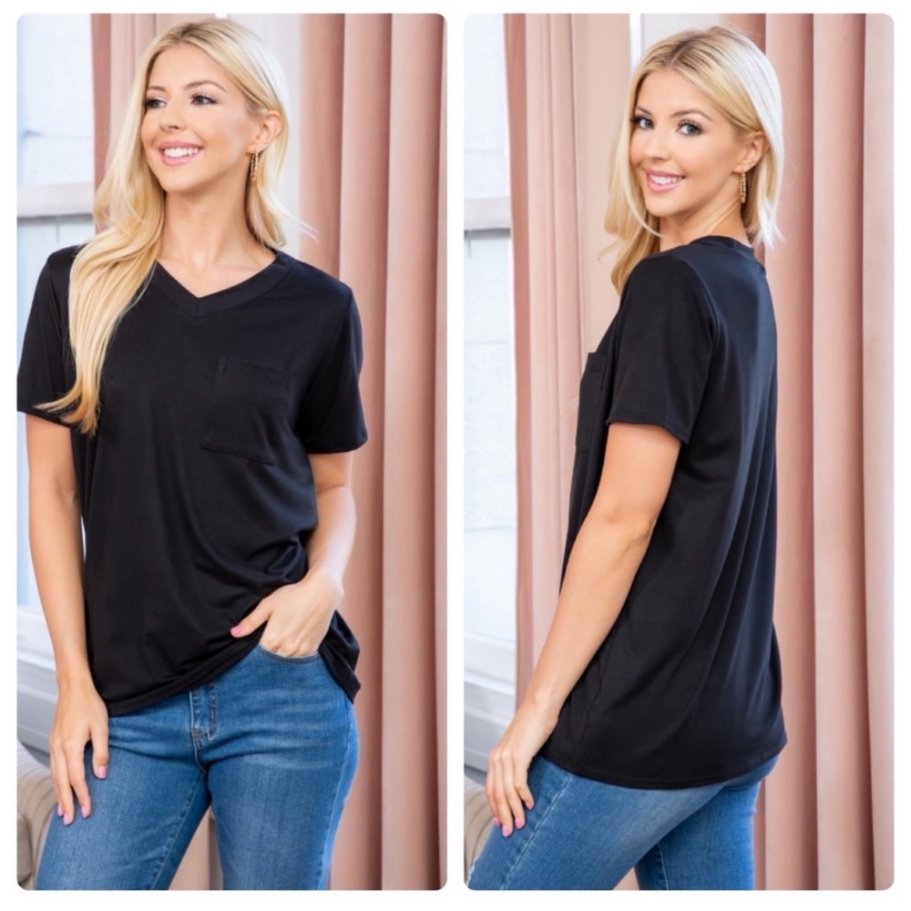 Black V Neck T-Shirt NWT